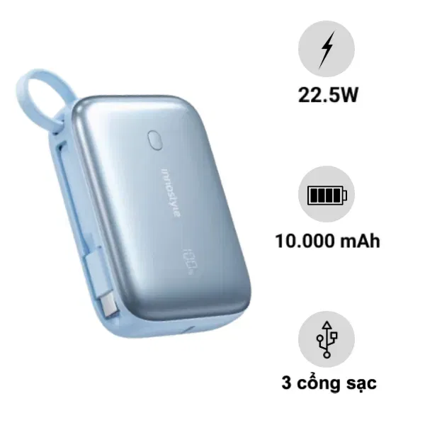 Pin Dự Phòng Innostyle Powermini Ii 10000Mah 22.5W Tích Hợp Cáp Usb - C Màn Hình Led Ip22G2