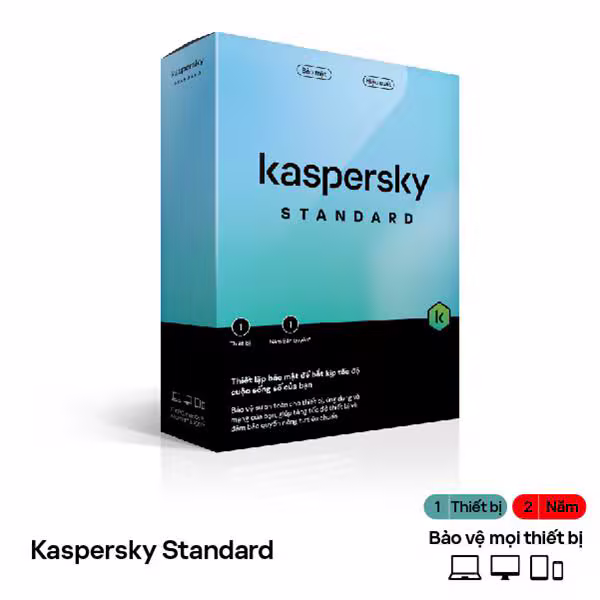 Phần mềm diệt virus Kaspersky Standard 1 thiết bị/ 2 năm