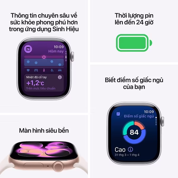 Apple Watch Series 11 46mm (5G) Viền nhôm - Dây cao su M/L - ảnh 3