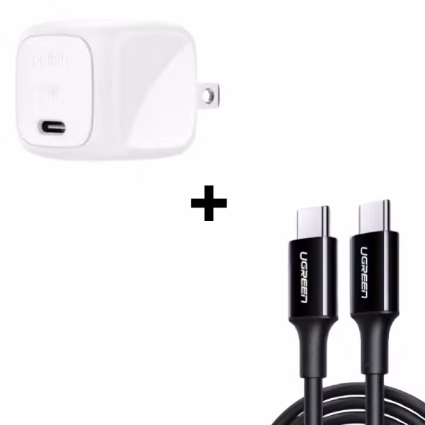 Bộ Combo cáp sạc Belkin - Ugreen 30W Type-C to Type-C (Củ trắng - Cáp đen)