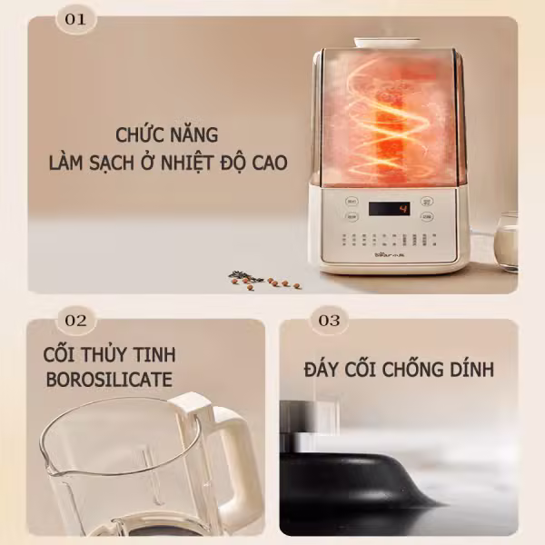 Máy làm sữa hạt đa năng 1.5L 1000W Bear PBJ-F01G1 (HB-5H01K52) - ảnh 5