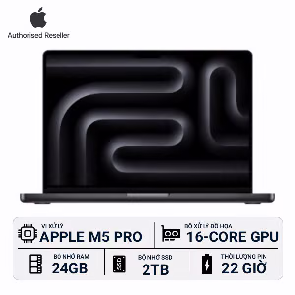 MacBook Pro 2026 14 inch M5 Pro 15‑core CPU | 16‑core GPU 24GB/2TB Chính Hãng