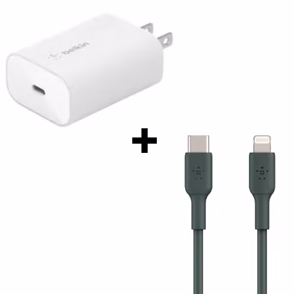Bộ Combo cáp sạc Belkin 25W Type-C to Lightning màu xanh - ảnh 1