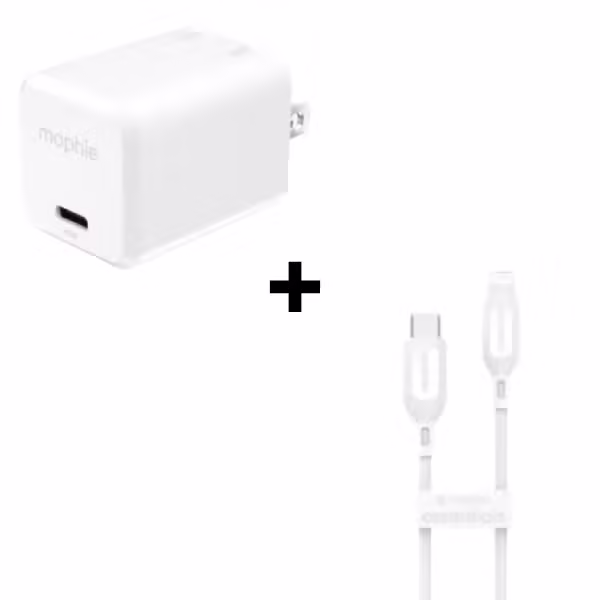 Bộ Combo cáp sạc Mophie 40W Type-C to Lightning màu trắng