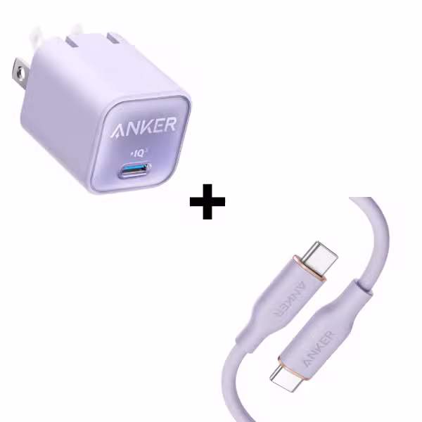 Bộ Combo cáp sạc Anker 30W Type-C to Type-C 0.9m (A2147+A8552) màu tím - ảnh 1