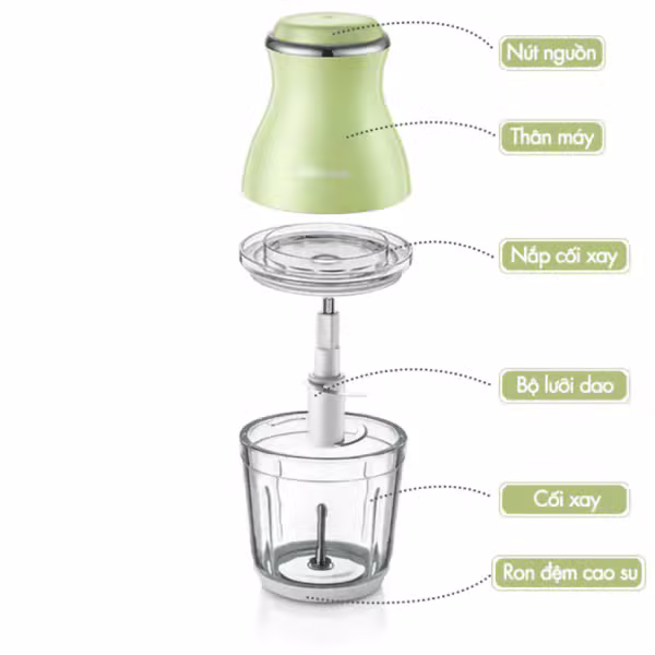 Máy xay thực phẩm đa năng 600ml 120W Bear QSJ-B02X5 (CH-4H02X) - ảnh 2