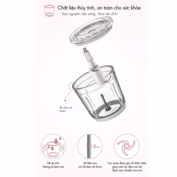 Máy xay thực phẩm đa năng 600ml 120W Bear QSJ-B02X5 (CH-4H02X) - ảnh 5