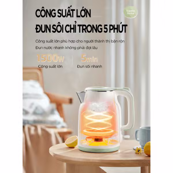 Ấm đun siêu tốc 1.5L 1500W Bear ZDH-E15S6 (EKT-155GK) - ảnh 4