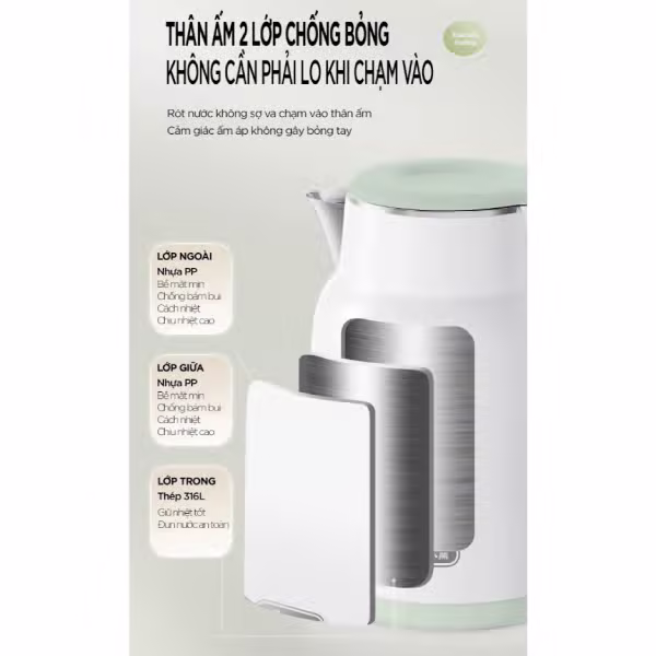 Ấm đun siêu tốc 1.5L 1500W Bear ZDH-E15S6 (EKT-155GK) - ảnh 5