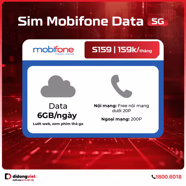 Sim Mobifone Data 5G S159