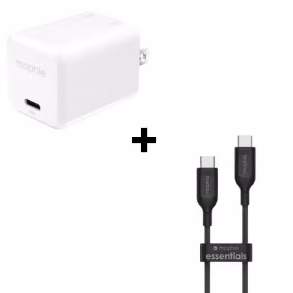 Bộ Combo cáp sạc Mophie 40W Type-C to Type-C (Củ trắng - Cáp đen)