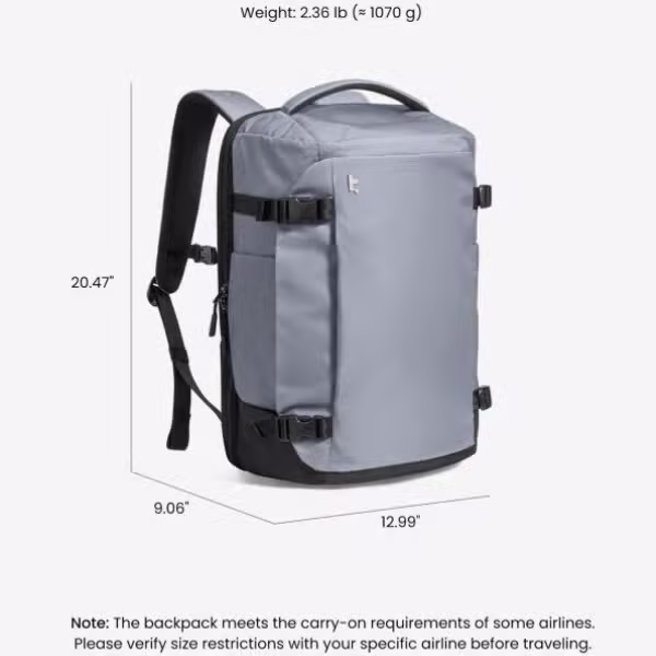 Balo Tomtoc (USA) Liteway Travel Backpack 17 inch/40L - ảnh 6