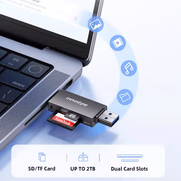 Cổng chuyển OTG Innostyle NexaLink USB-C & USB-A to SD/TF Card Reader (CA-ST3) - ảnh 3