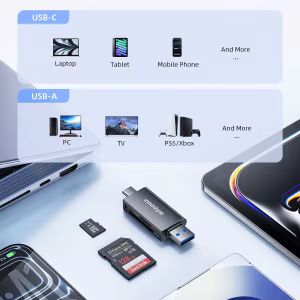 Cổng chuyển OTG Innostyle NexaLink USB-C & USB-A to SD/TF Card Reader (CA-ST3) - ảnh 5